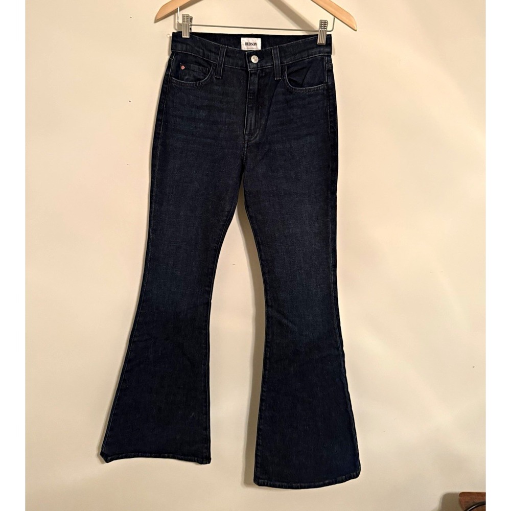 Hudson Women's High-Rise Flare Dark Wash Blue Denim Jeans, Size 25